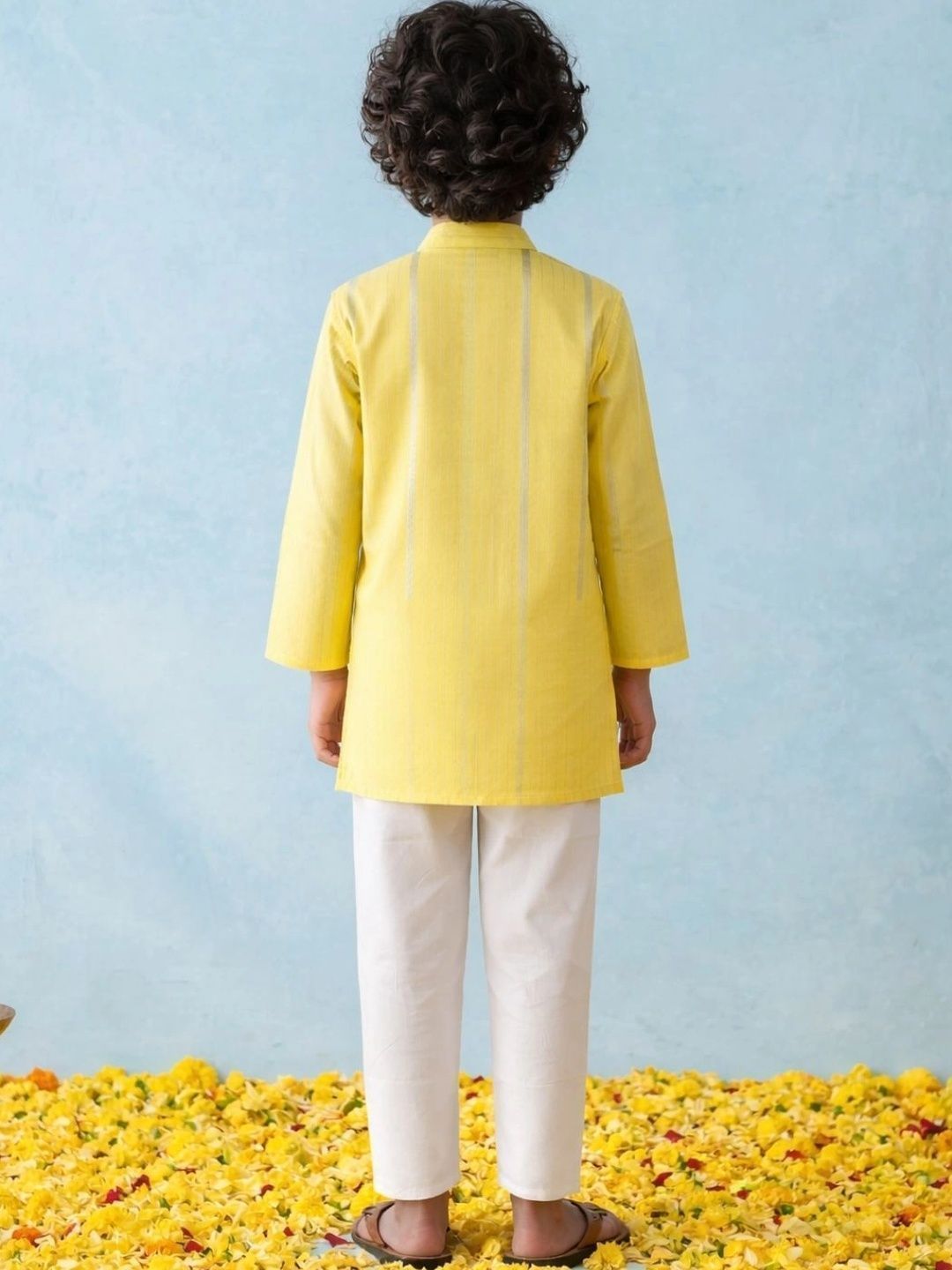 Boys Striped Regular Pure Cotton Kurta with Pyjamas