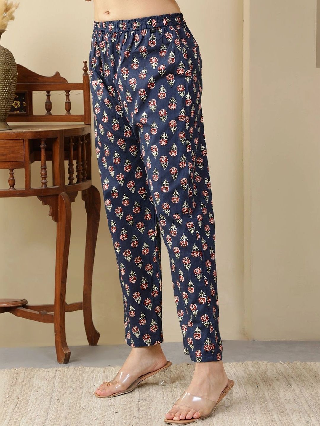 Women Ethnic Motifs Printed Regular Pure Cotton Kurta with Trousers & With Dupatta