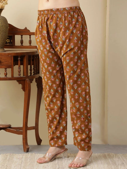Women Ethnic Motifs Printed Regular Pure Cotton Kurta with Trousers & With Dupatta