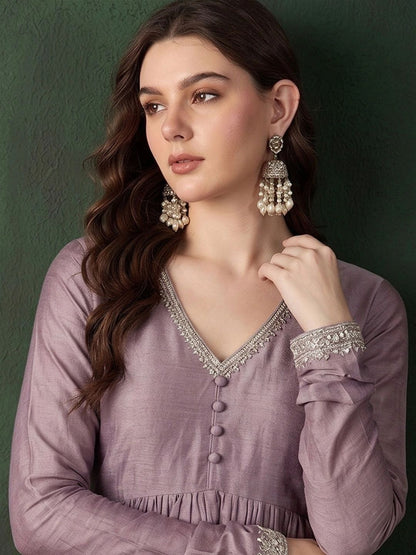 Women Empire Thread Work Kurta with Palazzos
