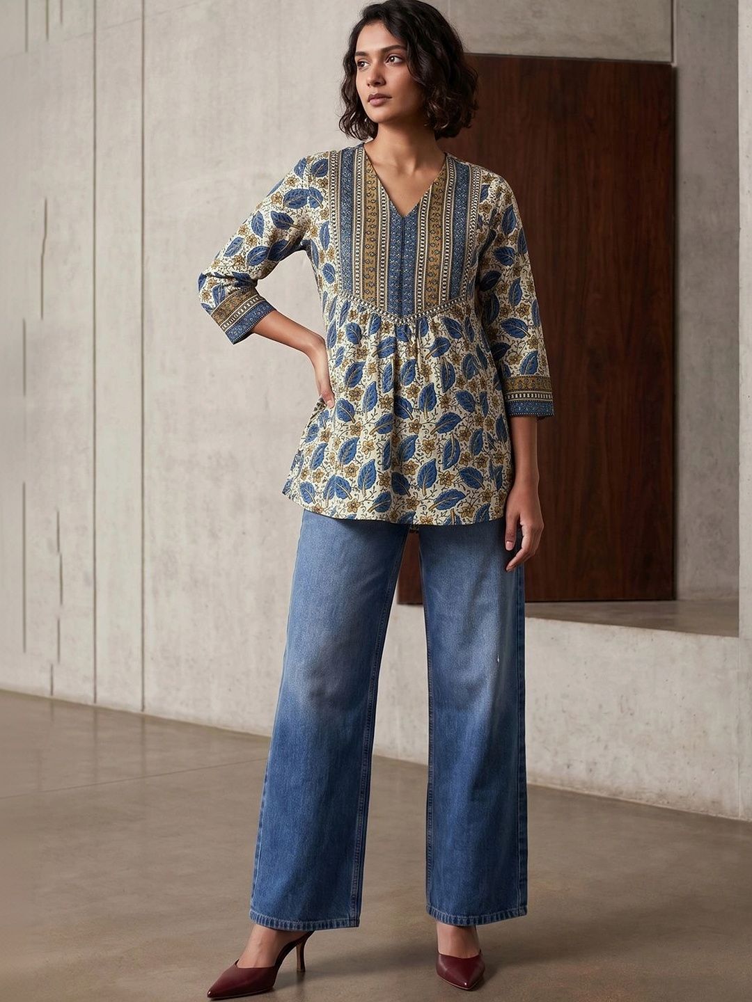 Women Cotton Printed Ethnic Tunic