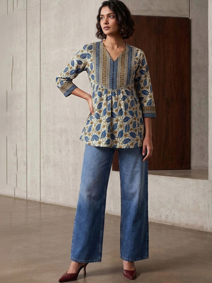 Women Cotton Printed Ethnic Tunic