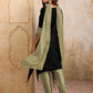 Women's Cotton Silk Embroidered Asymmetric Kurta Pant with Choker Dupatta Set