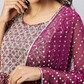 Women Purple Bandhani Embroidered Pleated Gotta Patti Kurta Set