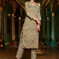 Floral Printed Pure Cotton Straight Kurta With Trouser & Dupatta