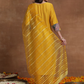 Yellow Floral Embroidered Sequinned Straight Kurta & Trousers With Dupatta