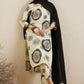 Abstract Printed Round Neck Pure Cotton Kurta with Trousers & With Dupatta