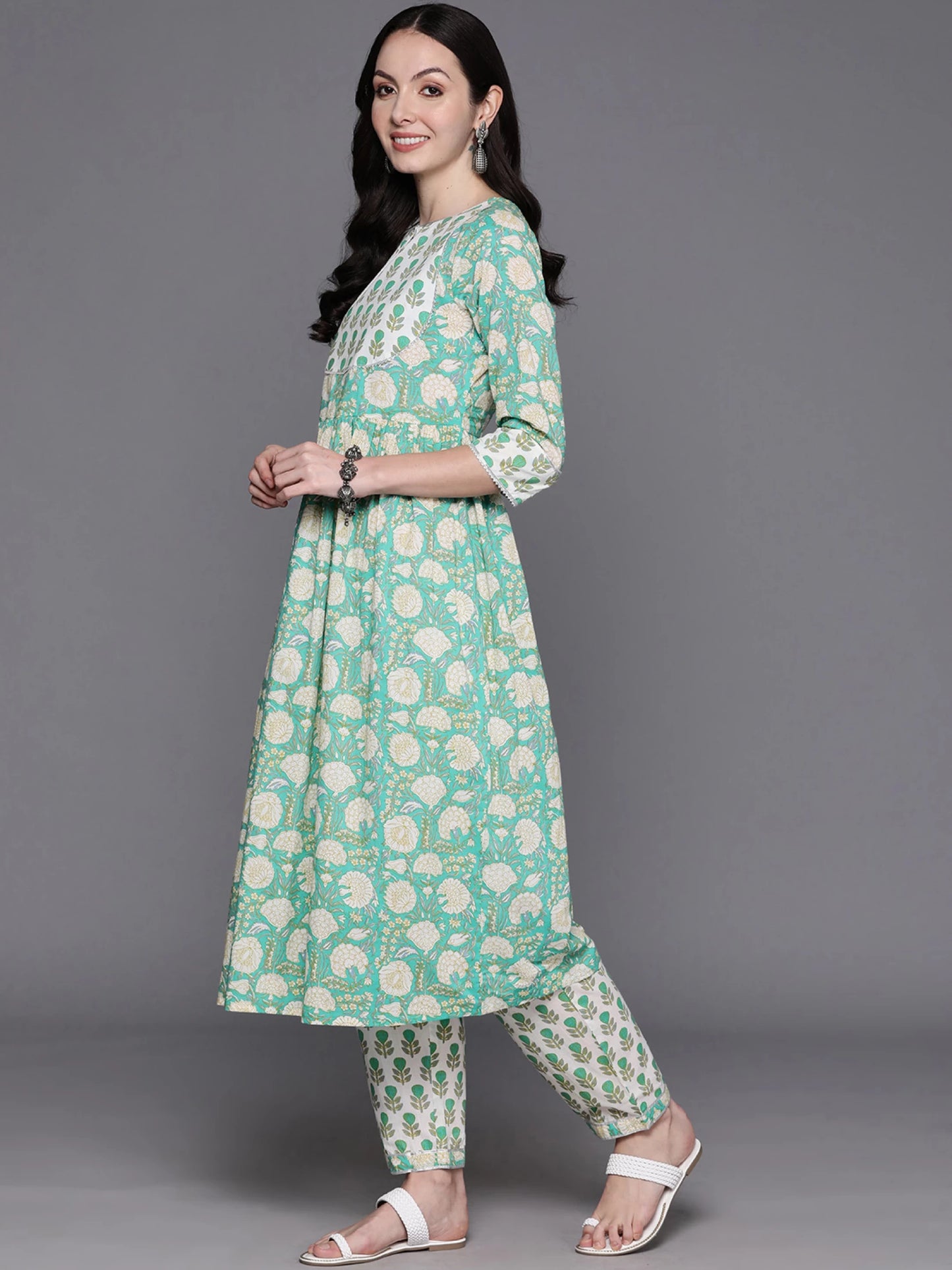 Women Pure Cotton Kurta Pant Dupatta Set