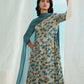 Floral Printed Empire Kurta with Trouser & With Dupatta