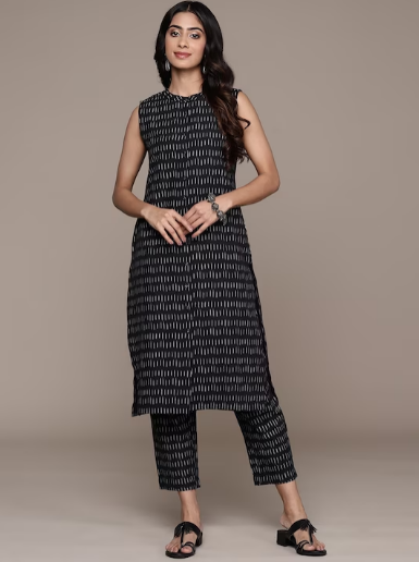 Women Printed Regular Kurta with Trousers