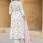 Women Floral Printed Regular Thread Work Pure Cotton Kurta with Trousers & Dupatta