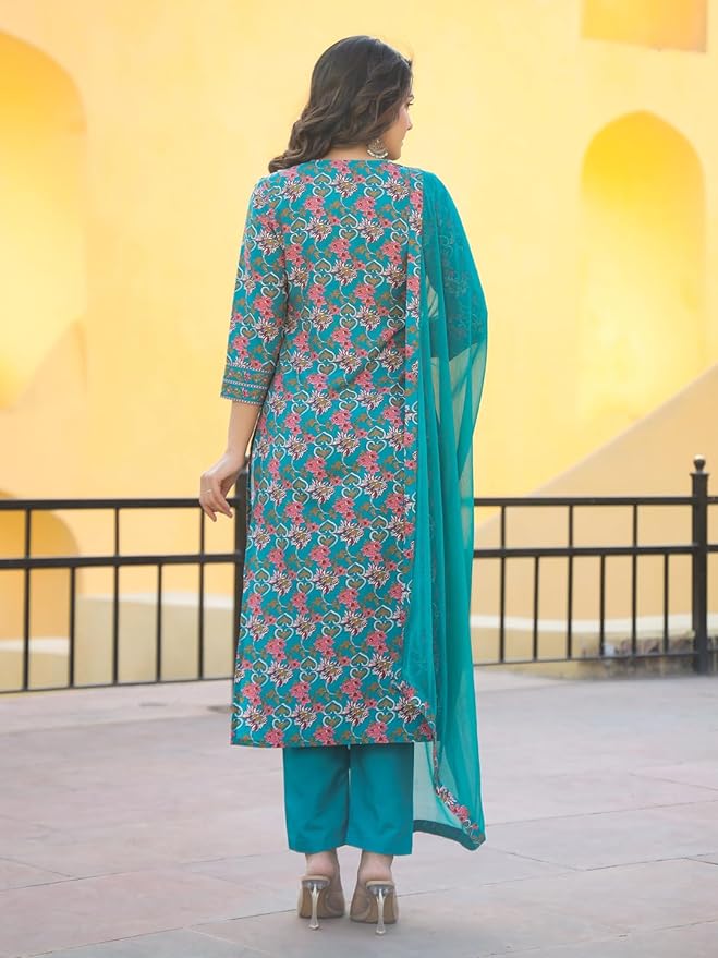 GoSriKi Women Kurta with Pant & Dupatta