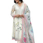 Women's Premium Organza Embroidered Straight Kurta with Viscose Rayon Pant and Premium Organza Printed Dupatta Sets