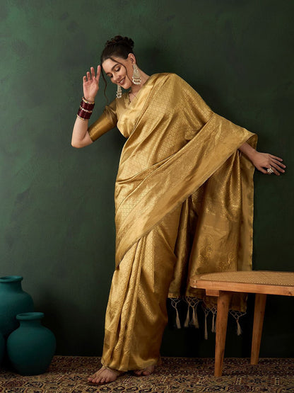 Woven Design Saree With Blouse Piece