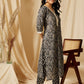 V Neck Floral Printed Pure Cotton Kurta with Trouser & Dupatta