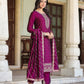 Floral Embroidered Regular Sequinned Kurta with Trousers & Dupatta