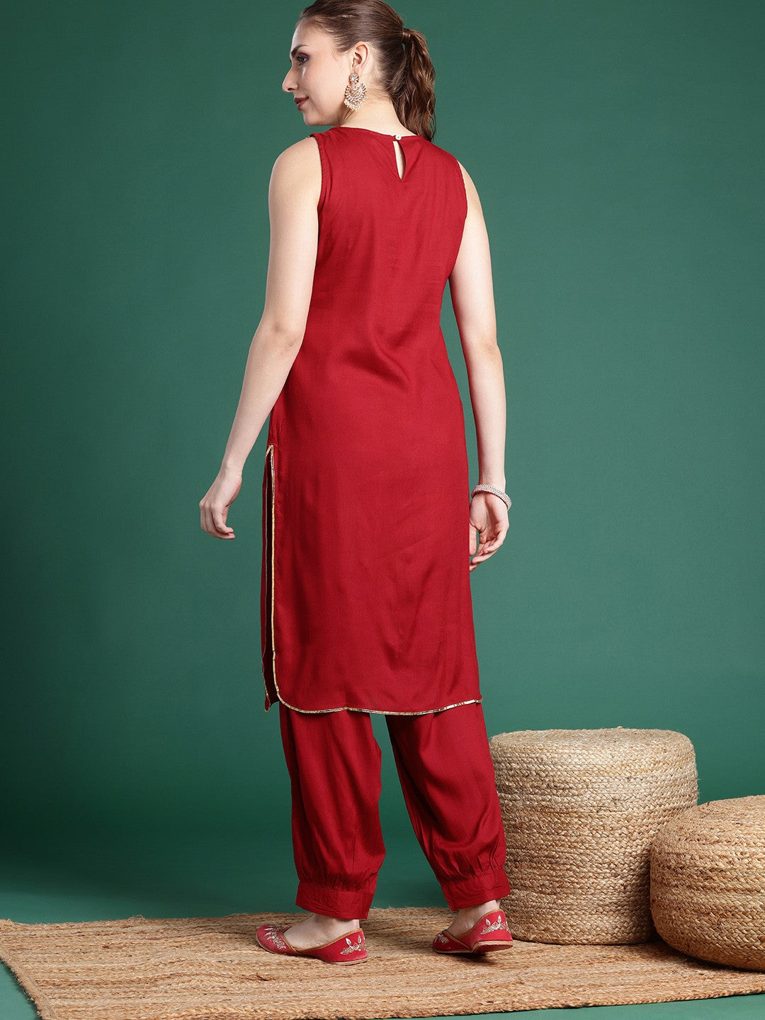 Women Yoke Design Gotta Patti Kurta with Salwar