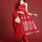 Women Ethnic Motifs Printed Zari Work Empire Kurta With Trousers & Dupatta