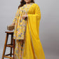 Plus Size Floral Printed Gotta Patti Kurta With Sharara & Dupatta