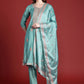 Women Floral Embroidered Regular Sequinned Kurta with Trousers & With Dupatta