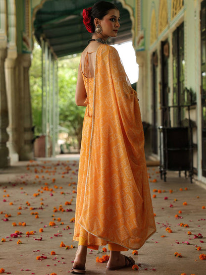 Women Ethnic Motifs Printed Anarkali Kurta with Trousers & Dupatta