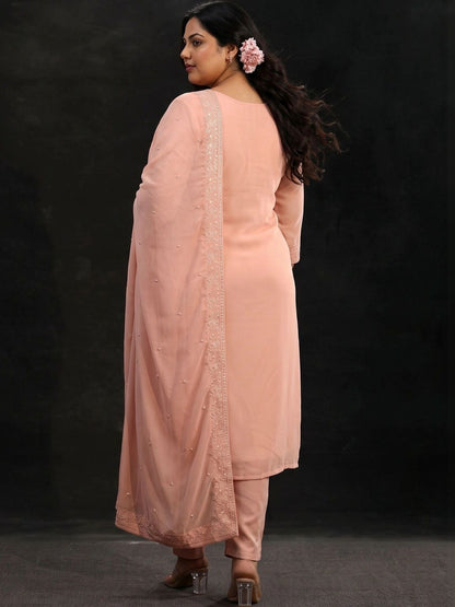 Women Ethnic Motifs Embroidered Regular Thread Work Kurta with Trousers & With Dupatta