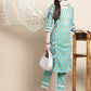 Blue & Gold Ethnic Motifs Printed Pure Cotton Kurta With Trouser & Dupatta