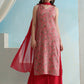 Paisley Printed V-Neck Sleeveless Kurta with Palazzos & With Dupatta