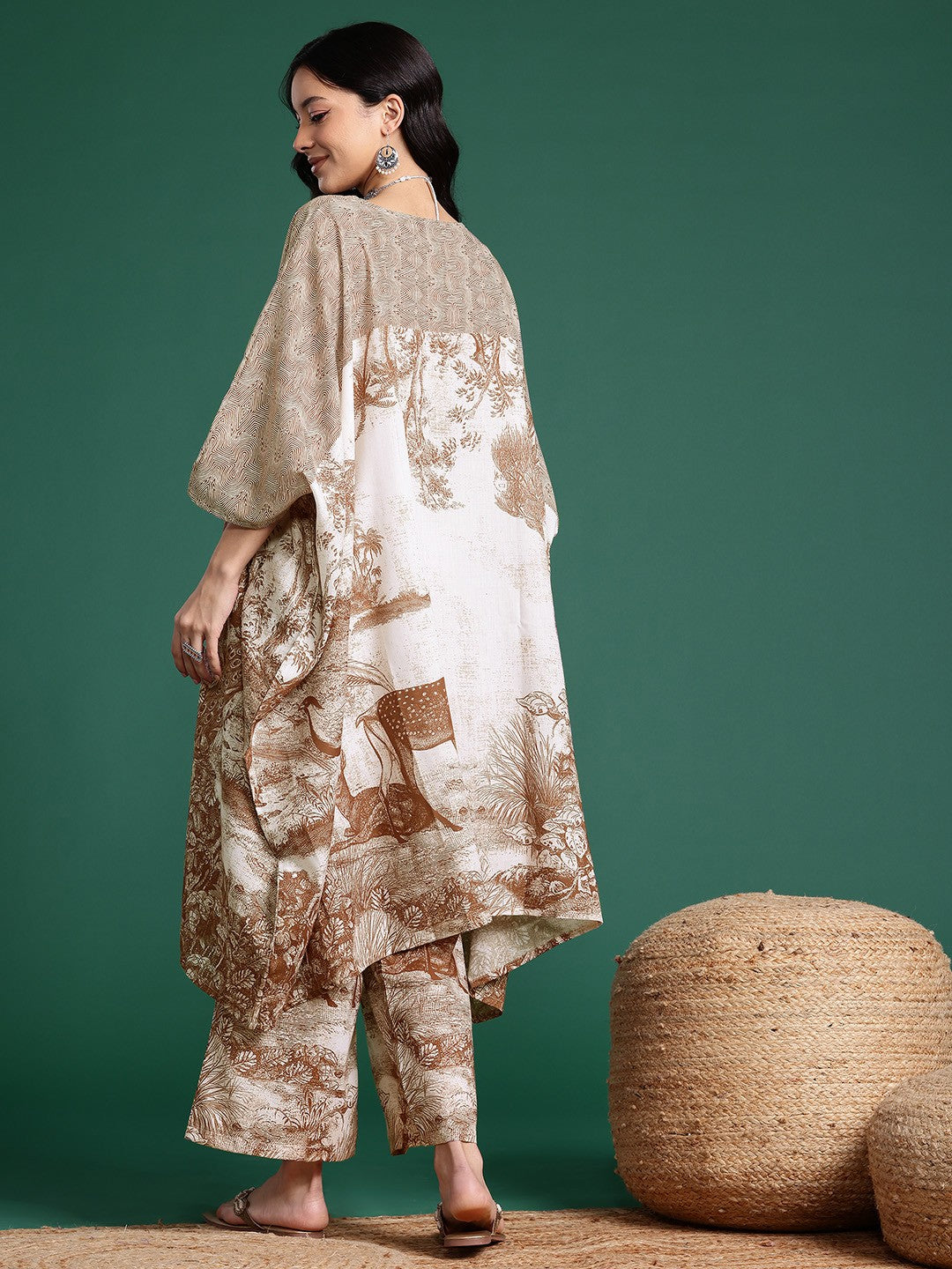 Animal Print Kaftan with Palazzos