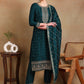 Women Floral Embroidered Regular Sequinned Kurta with Trousers & With Dupatta