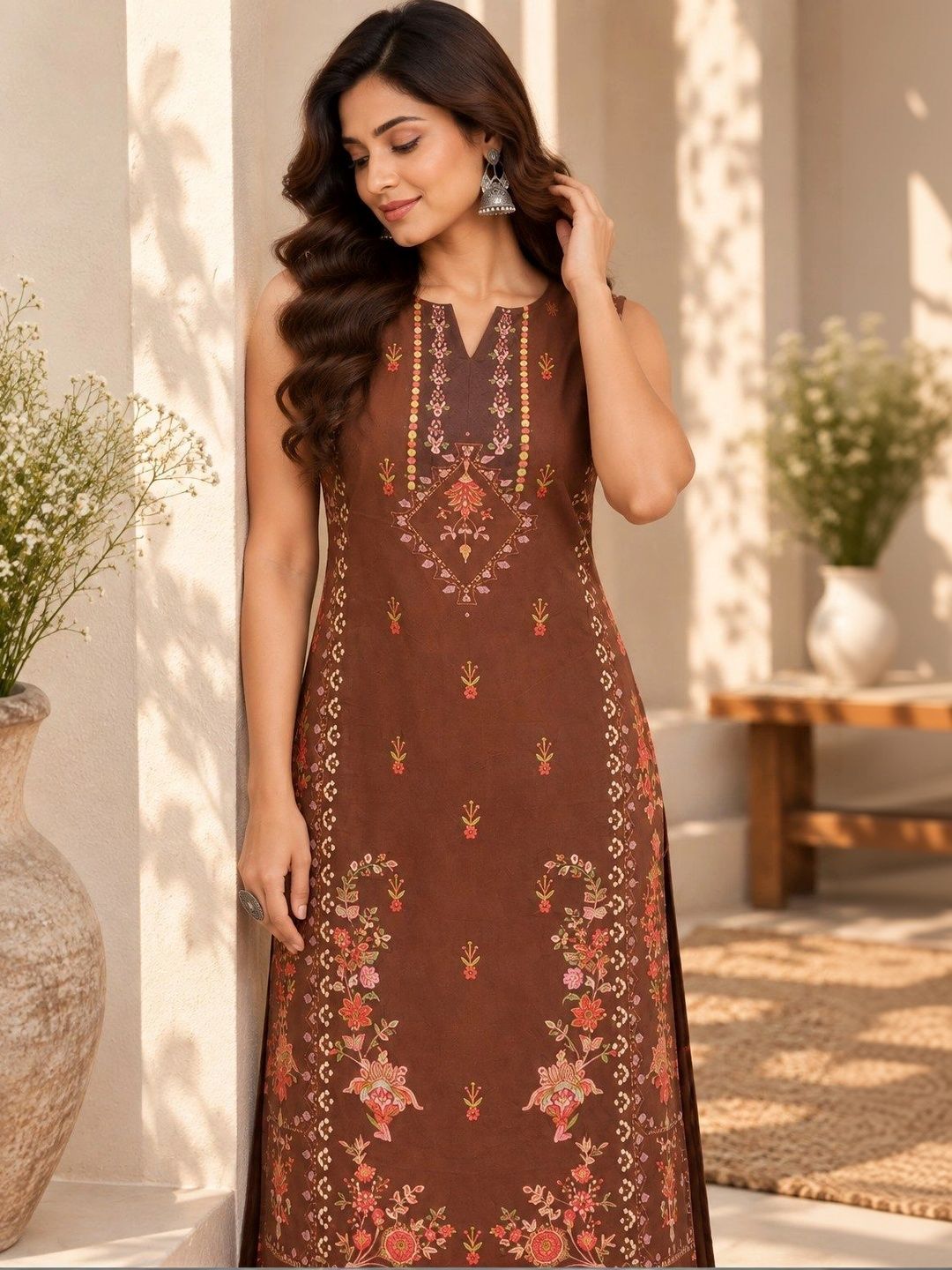 Women Floral Printed Regular Pure Cotton Kurta with Palazzos