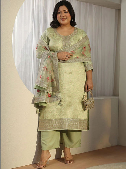 Women Ethnic Motifs Regular Thread Work Kurta with Palazzos & With Dupatta