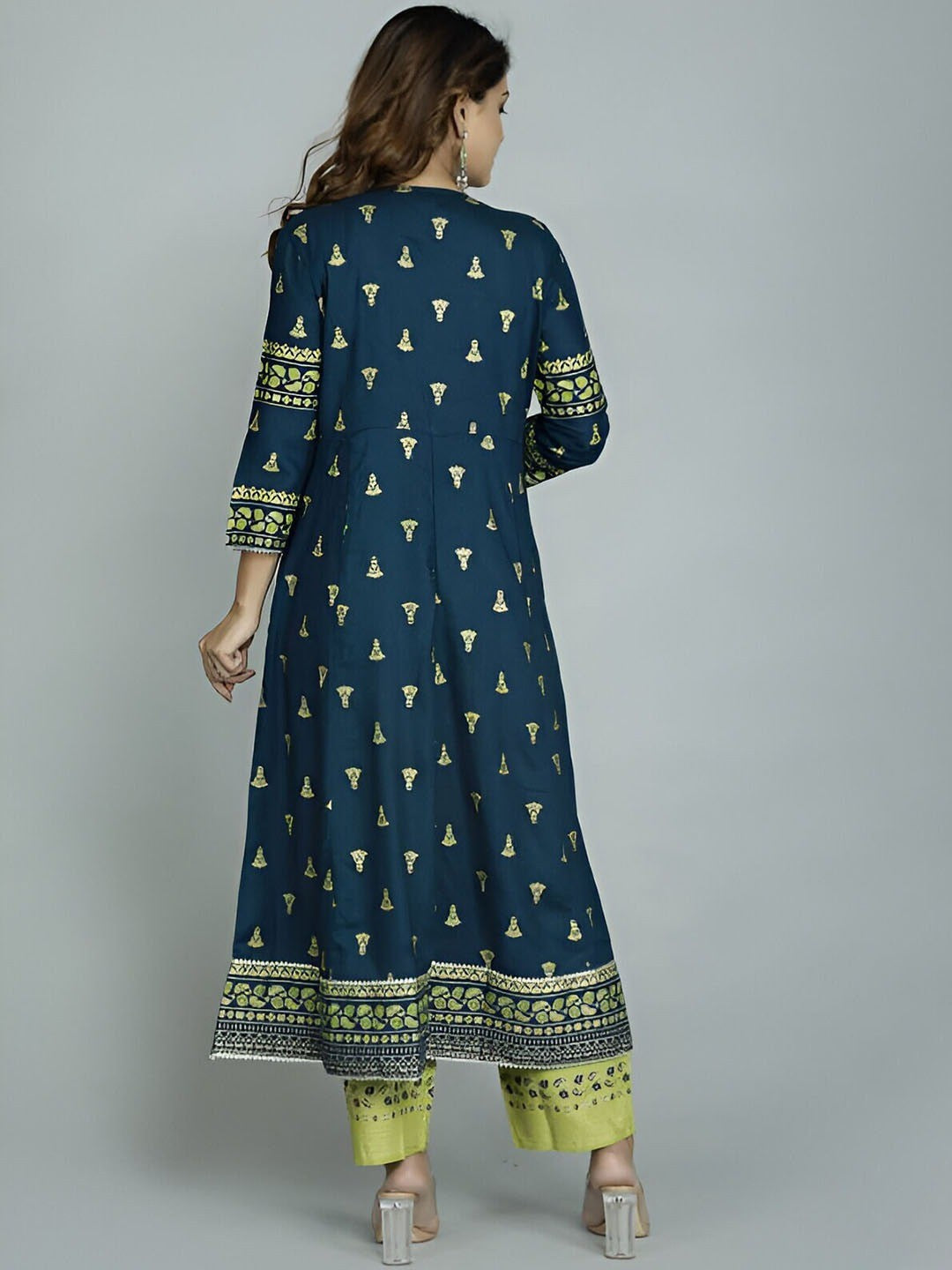 Ethnic Motifs Embroidered Empire Gotta Patti Anarkali Kurta With Trouser & Dupatta