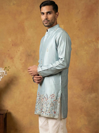 Men Embroidered Thread Work Short Kurta