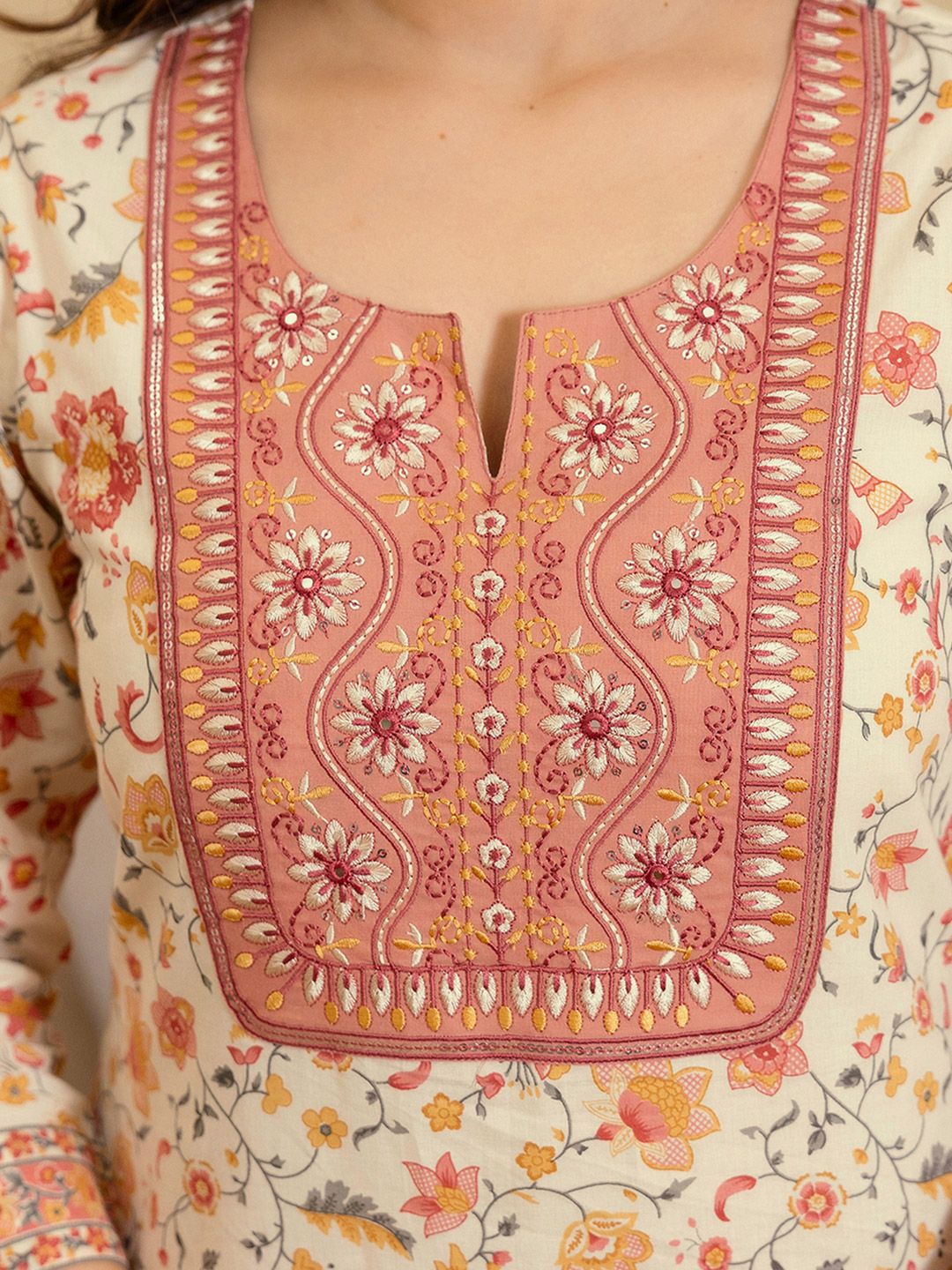 Women Regular Size Kurta Set Cotton Blend