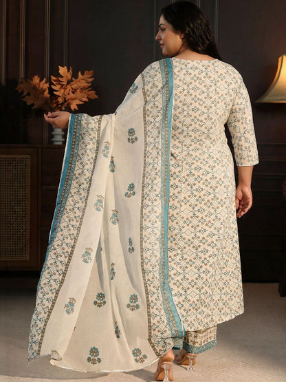 Women Ethnic Motifs Printed Regular Kurta with Palazzos & With Dupatta