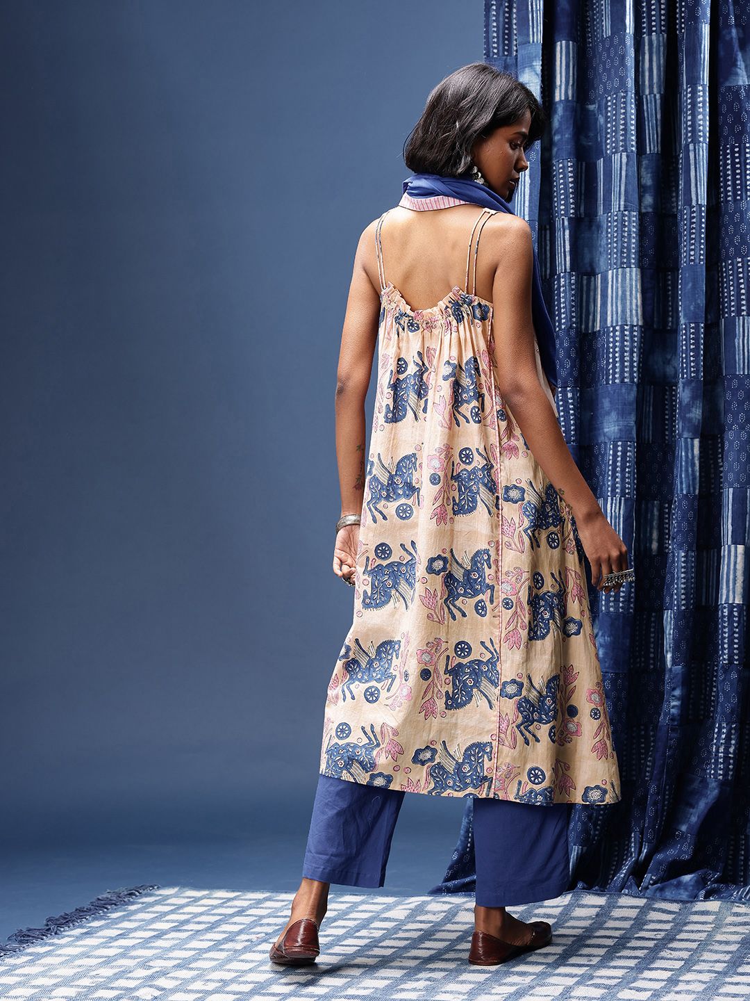 Floral Printed Pure Cotton Sanganeri Kurta with Trousers & Dupatta