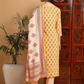 Floral Printed Regular Pure Cotton Straight Kurta with Trousers & Dupatta