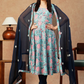 Floral Printed Regular Gotta Patti Anarkali Kurta With Trousers & Dupatta