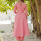 Ethnic Printed Gotta Patti Anarkali Pure Cotton Kurta with Trousers & Dupatta