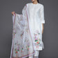 Floral Printed Regular Beads and Stones Kurta with Trousers & Dupatta