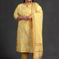 Plus Size Floral Printed Regular Kurta With Trousers & Dupatta