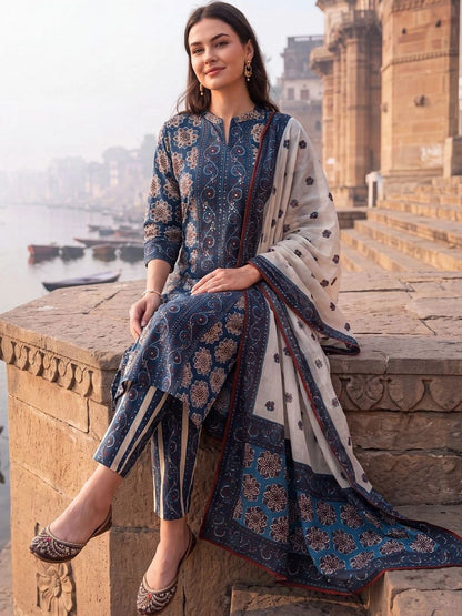 Women Regular Size Kurta Set Cotton