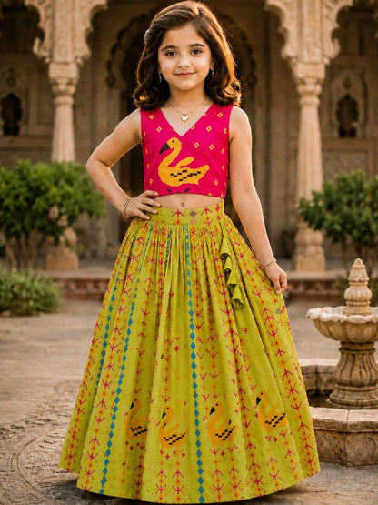 Girls Printed Ready to Wear Lehenga & Top