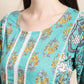 Blue & Gold Ethnic Motifs Printed Pure Cotton Kurta With Trouser & Dupatta