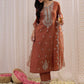 Ethnic Motifs Embroidered Regular Gotta Patti Kurta with Trouser & Dupatta