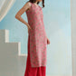 Paisley Printed V-Neck Sleeveless Kurta with Palazzos & With Dupatta