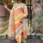 Striped Thread Work Detailed Straight Kurta & Trouser With Dupatta