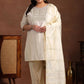 Plus Size Ethnic Motifs Sequinned Kurta & Trousers & Dupatta