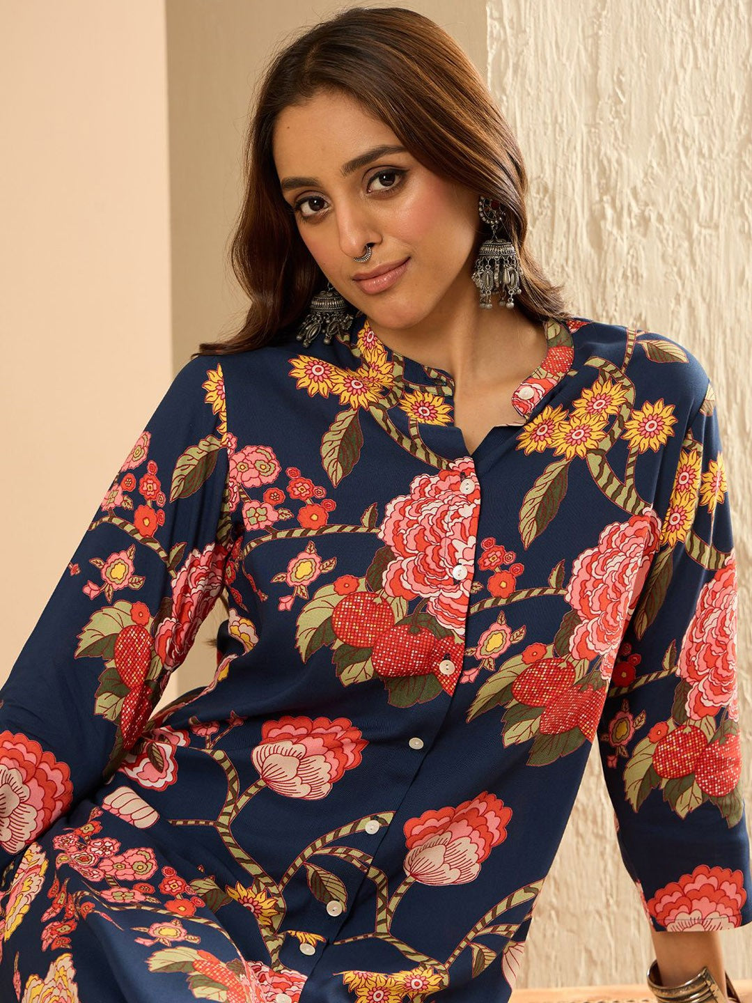 Women Floral Printed Regular Kurta with Palazzos